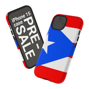 iPhone 15 Phone Case. iPhone 15 phone case Puerto Rican Flag.