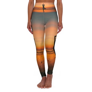 High Waisted Yoga Leggings Namaste. Workout Wear. Casual Leggins. Exercise Pants. Exercise Wear. Fashion Apparel. MomGift Idea. Workout Pant