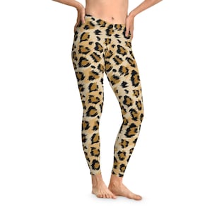 Leopard Print Leggings, Animal Lover Workout Wear, Yoga Pants, Halloween Costume, Stretchy Leggings