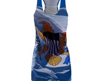 Women&#39;s Racerback Dress U. S. Virgin Island Flag. Virgin Islands Flag. USVI Dress. Virgin Islands Party Dress. Virgin Islands Reunion Dress