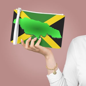 Clutch Bag Jamaican Flag. Jamaican Flag Purse. Jamaican Bag. Mom Gift Idea.  Jamaican Flag. Christmas Gift Idea. Holiday Gift. Island Pride.