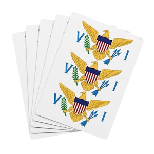 Carte da gioco, carte da poker con bandiera delle Isole Vergini, regalo per la riunione di famiglia, carte da gioco Caribbean Heritage, carte da poker VI, serata di gioco