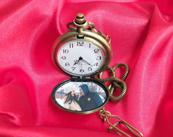 Personalized Engraved Photo Pocket Watch: Special Occasion Gift