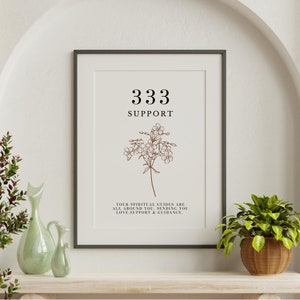 Angel Number Poster, 333 SUPPORT, Aura Poster, Manifesting Wall Decor, Affirmations, Print, Angel Number Poster, Spiritual Poster