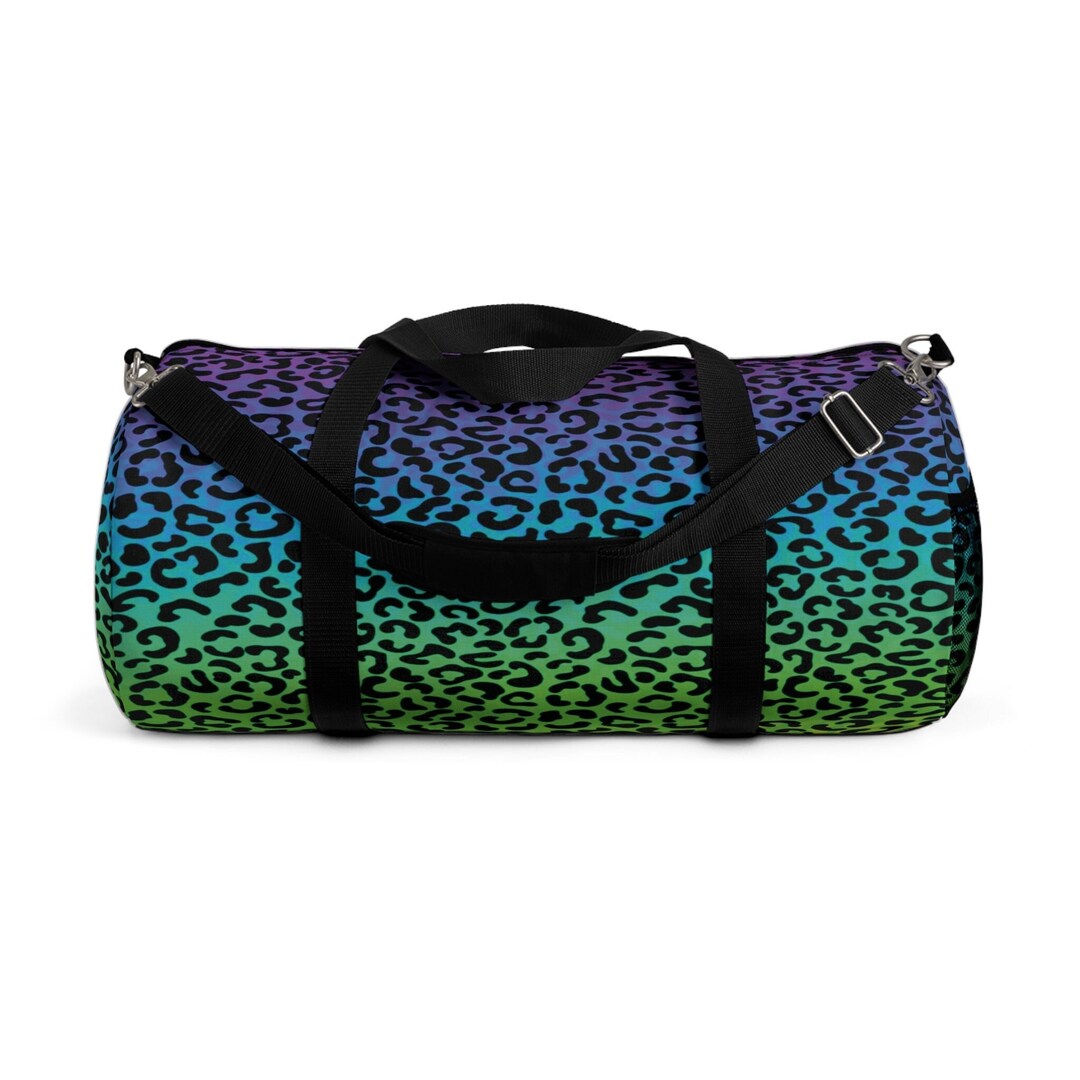 Cool Colors Ombre Leopard Animal Print Gym Travel Sports Duffel Bag
