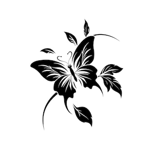 Whimsical Butterfly Clipart, Monochrome Butterfly Digital Download, Nature Butterfly SVG PNG,Butterfly clipart, Butterfly Tattoo art