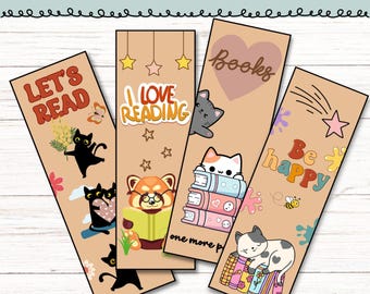 Little Free Library Bookmarks, Cute Animal Reading, Book Lover Gift (Digital Download)