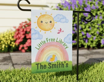 Personalized Little Free Library Yard Flag: Bookish Outdoor Decor