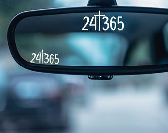 Christian Cross Mirror Decal: Religious Car Visor Sticker