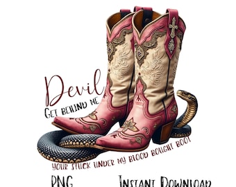 Cowgirl Christian PNG: Westernstiefel, Faith Sublimation Design (Digitaler Download