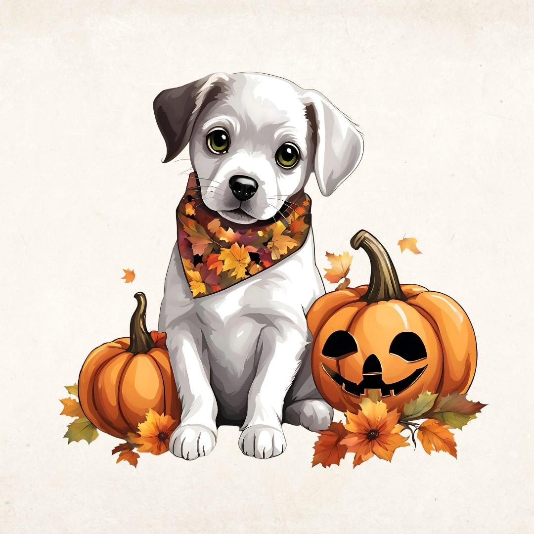 Halloween Puppy Pumpkin PNG, Fall Dog Clipart (digital Download) - Etsy