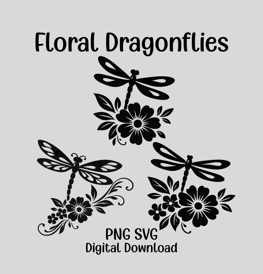 Floral Dragonfly SVG Bundle, Tattoo Art Clipart (digital Download) - Etsy
