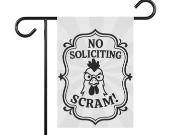 Lustiges Huhn No Soliciting Garden Flagge: Geschenk für Hühnerliebhaber