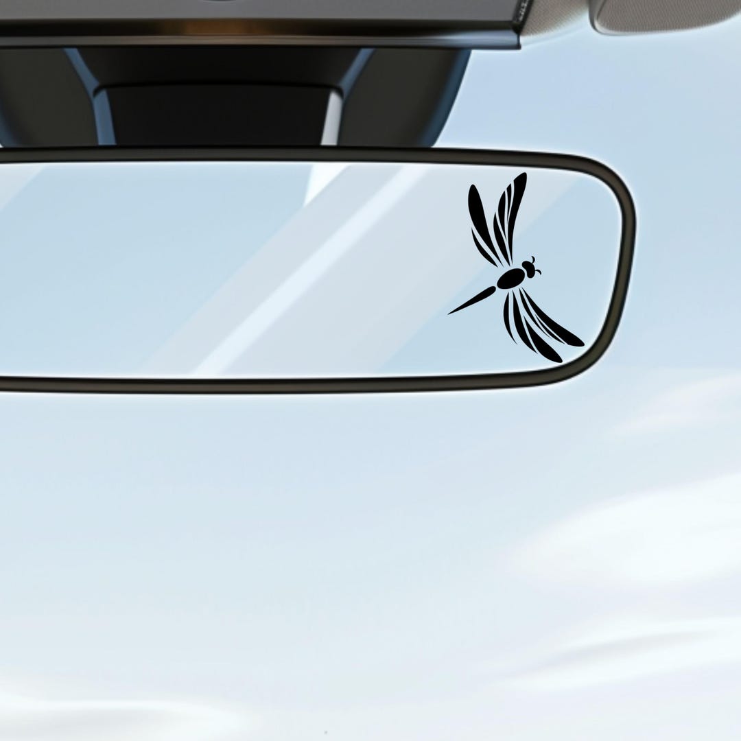 Free Rear View Mirror Decals Dragonfly Rear View Mirror Decal, Dragonfly Lover Car Gift, Inside Car ...