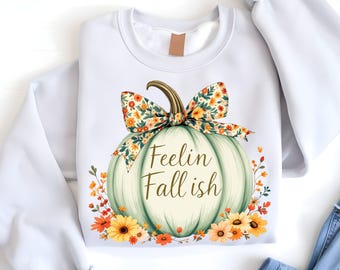 Floral Pumpkin PNG: Autumn Coquette Bow Clipart (Digital Download)