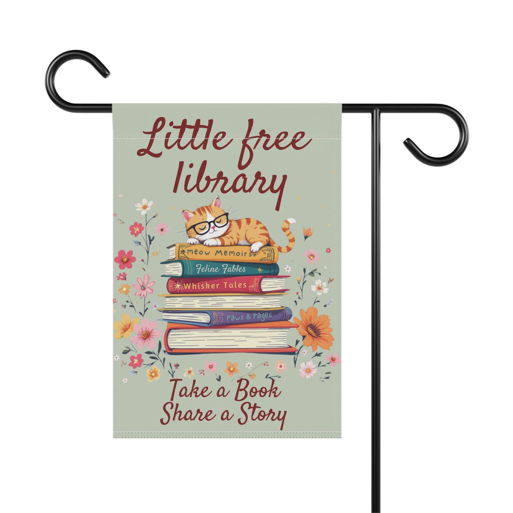 Library Flag Sign Little Free Library Flag,library Lawn Decor,free Little Library Decor ...