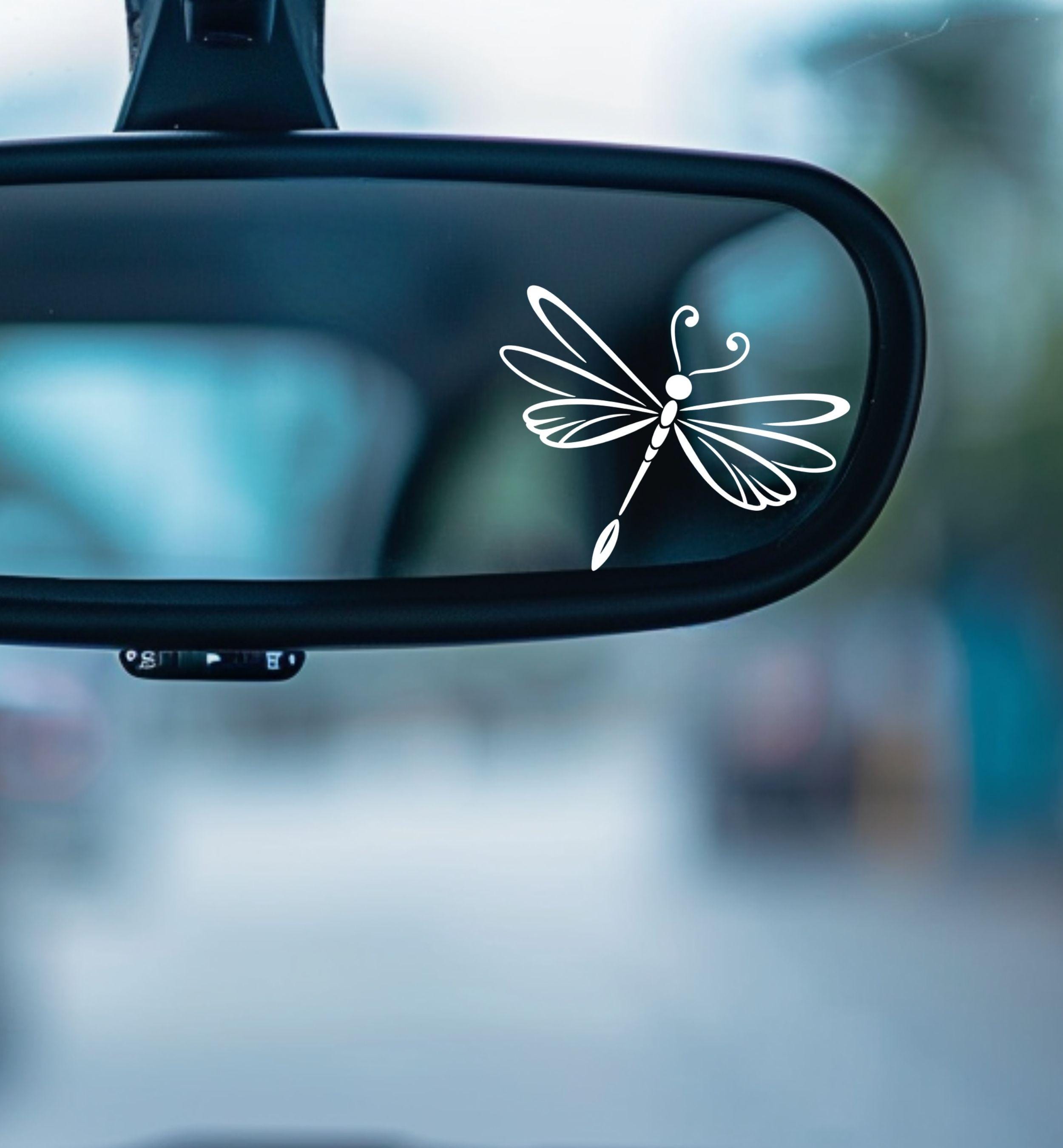 Dragonfly Rear View Mirror Decal, Dragonfly Lover Car Gift, Inside Car ...