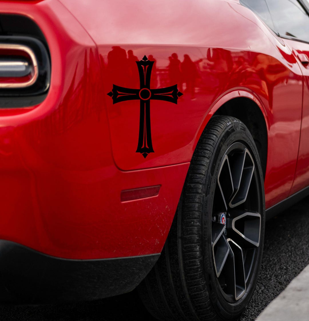 Cross Rear View Christian Cross Rear View Mirror Decal, Religious Car Decal, Visor ...