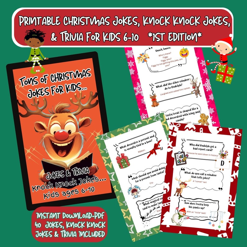 Printable Christmas Jokes, Knock Knock Jokes, Trivia Questions, Kids