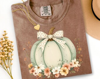 Floral Pumpkin PNG: Coquette Fall Clipart (Digital Download)