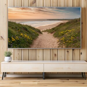 Coastal Beach Sunset Frame TV Art, Beach Frame tv Art, Ocean View Art,Beach path Samsung Frame tv,Coastal beach frame tv art,Sunset frame tv
