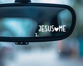 Jesus loves me Mirror decal, Car Mirror Decal, Jesus car Decal,Mirror sticker, Faith Car decal