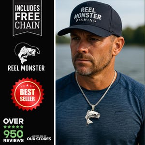 Bass Fishing Necklace Fishing Jewelry Gift for Fisherman Largemouth Bass Pendant Nature Lover Outdoor Adventure Pendant Smallmouth Bass Gift