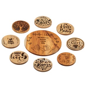 Tus recuerdos de nacimiento | Personalizable | 3 tamaños | Maderas especiales para momentos especiales | Hecho a mano | tejo | Sólido