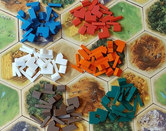Fichas de repuesto para el juego de mesa Catan (15 colores a elegir)