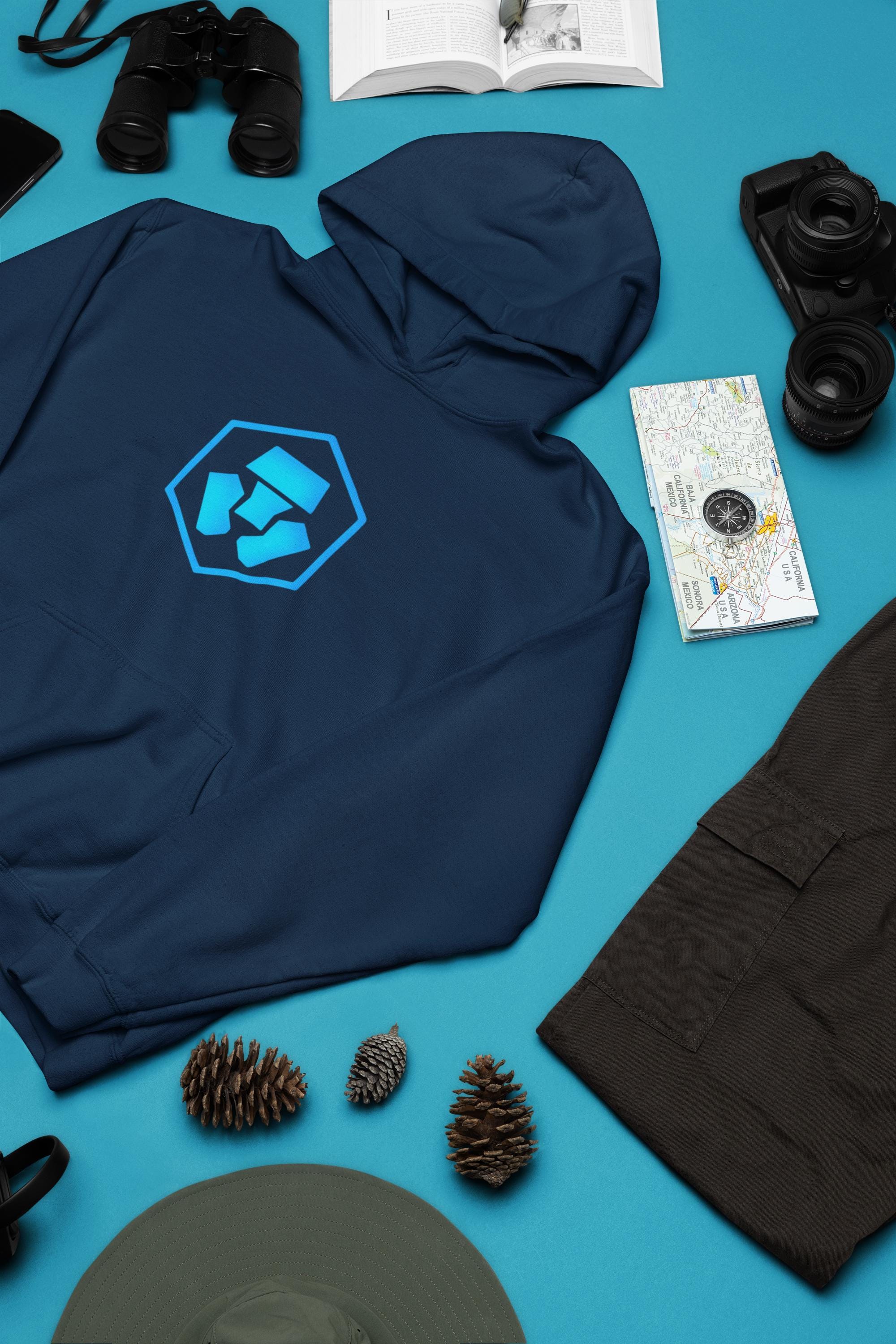 Cronos Blue Hoodie | Cryptocurrency Hoodie | Crypto Trader Apparel | Blockchain Enthusiast Gift | Crypto.com Logo Hoodie | Defi Clothing