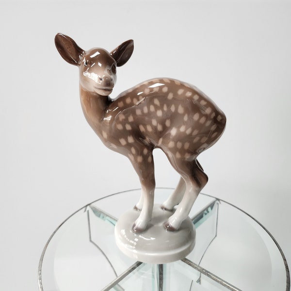 Bing and Grondahl Porcelain Fawn, Vintage Collectible Deer Figurine, B and G Denmark Animal Statuette, Ceramic Woodland Art Sculpture