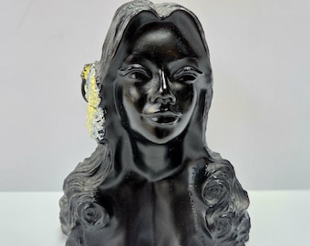 Frank Schirman Black Coral Figures - Kealoha (loved One) and Kanoa