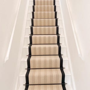 Black Border Herringbone Stair Runner