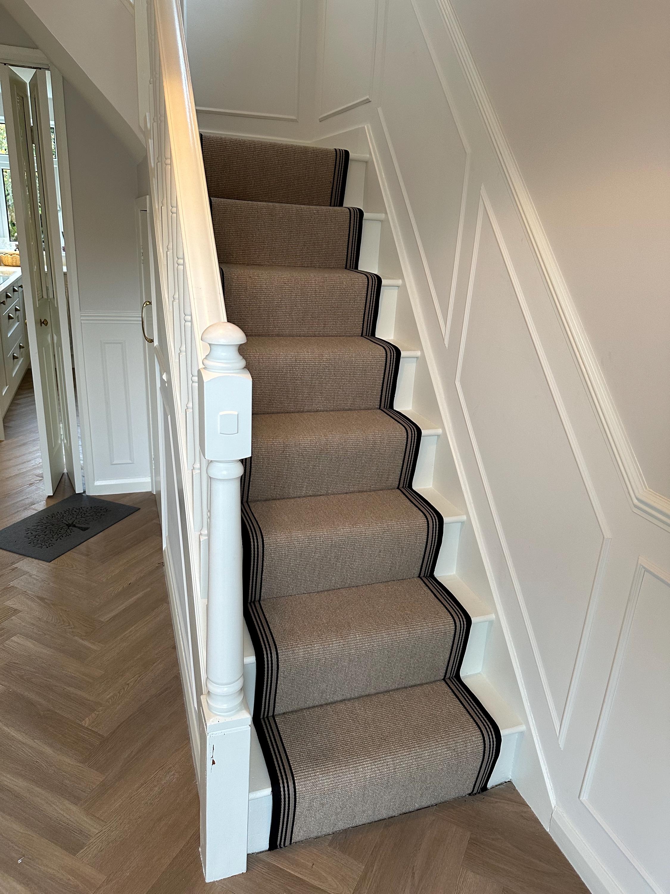 Flatweave Stair Runner with striped tape