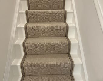 Wide Stripe Herringbone Stair Runner