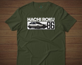 HACHI-ROKU | Corolla AE86 GT86 Trueno Car | Initial D | Anime Graphic Art T-Shirt