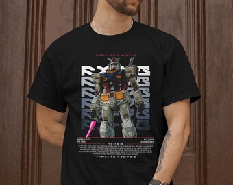 RX-78-2 Mobile Suit Gundam Amuro Ray Pilot Anime Show Poster Style Tee Graphic Art T-Shirt