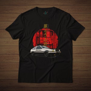 GT86 Trueno Corolla AE86 Anime Initial D at Fujiwara Tofu Shop Hachi-ROKU Classic Car Graphic Art Novelty T-Shirt