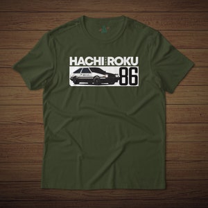 HACHI-ROKU | Corolla AE86 GT86 Trueno Car | Initial D | Anime Graphic Art T-Shirt