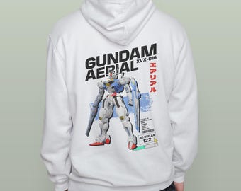 GUNDAM AERIAL XVX-016 Hoodie – Mobile Suit Mecha Sweatshirt Streetwear for Anime Fans