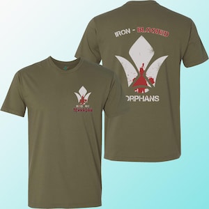 Tekkadan Mobile Suit Gundam Iron Blooded Orphans Iron Flower Brigade Anime Graphic Art T-Shirt