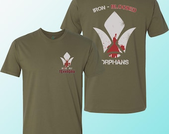 Tekkadan Mobile Suit Gundam Iron Blooded Orphans Iron Flower Brigade Anime Graphic Art T-Shirt