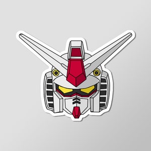 RX-78-2 Face Gundam Mobile Suit Classic Anime Glossy Vinyl Laminated Sticker