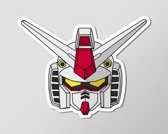 Pegatina laminada de vinilo brillante RX-78-2 Face Gundam Mobile Suit Classic Anime