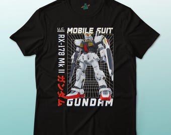 RX-178 MK II Gundam T-Shirt – Mobile Suit U.C. 0085 Mecha Tee | Anime Streetwear | Japanese Robot Graphic Shirt