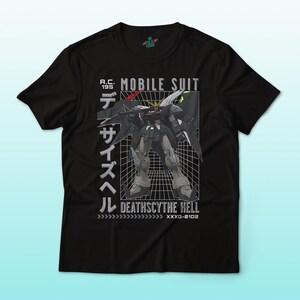 Gundam Deathscythe Hell Tee | Mobile Suit | Zero-Two | Anime Graphic Art Poster Style T-Shirt