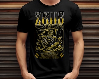 Zeus Greek God of Thunder Olympus Ancient Greek Mythology Graphic Art T-Shirt