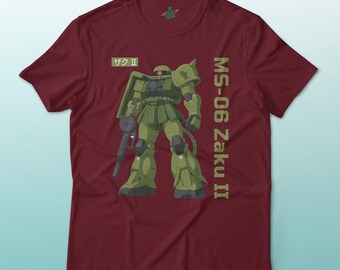 Zaku II MS-06 Classic T-shirt – Retro Gundam Anime Tee –zeon