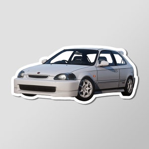 1991 Civic Type R Classic Tuner Car Glossy Vinyl Laminated Sticker 4&quot; Length