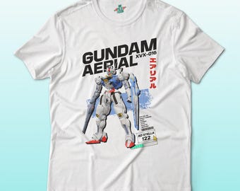 Gundam Aerial Graphic Tee | Mobile Suit XVX-016 | Mecha Anime Shirt Japanese Sci-Fi Streetwear